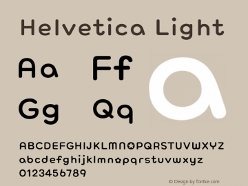 Helvetica Light 8.0d6e1 Font Sample