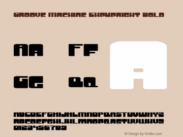 Groove Machine ExpUpright Bold Macromedia Fontographer 4.1.5 3/24/99 Font Sample