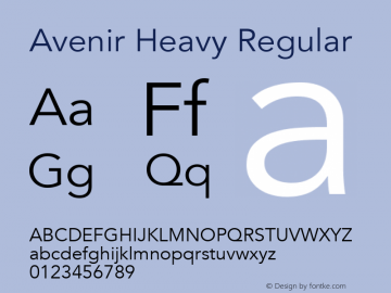 Avenir Heavy Regular 8.0d3e1图片样张