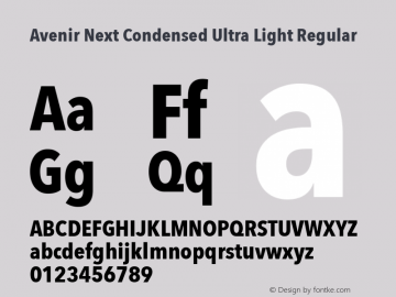Avenir Next Condensed Ultra Light Regular 8.0d2e1图片样张