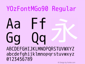 YOzFontMGo90 Regular Version 13.10 Font Sample