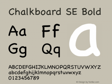 Chalkboard SE Bold 8.0d1e1 Font Sample