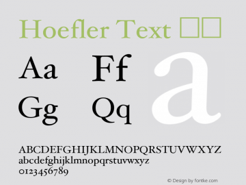 Hoefler Text 黑体 8.0d2e1 Font Sample