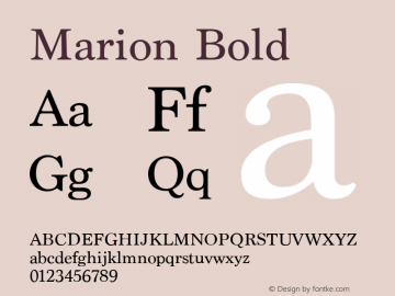 Marion Bold 8.0d2e1 Font Sample