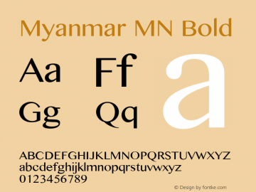Myanmar MN Bold 7.0d3e1图片样张