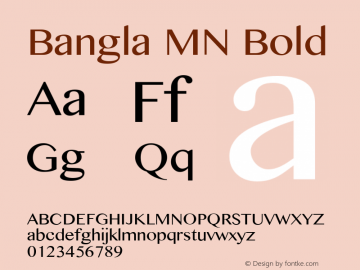 Bangla MN Bold 8.0d1e1 Font Sample