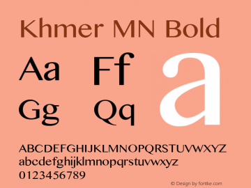 Khmer MN Bold 7.0d2e1 Font Sample