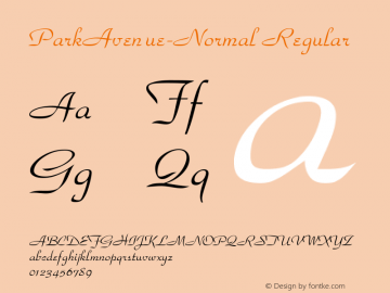 ParkAvenue-Normal Regular Converted from C:\TTFONTS\PARKAVE.TF1 by ALLTYPE图片样张