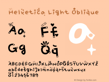 Helvetica Light Oblique 8.0d6e1 Font Sample