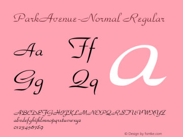 ParkAvenue-Normal Regular Converted from C:\TRUETYPE\PARKAVE.TF1 by ALLTYPE Font Sample