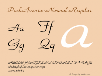 ParkAvenue-Normal Regular Converted from C:\TT\PARKAVE.TF1 by ALLTYPE图片样张