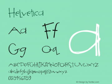 Helvetica 粗体 7.0d5e1 Font Sample