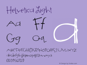 Helvetica Light 7.0d5e1 Font Sample