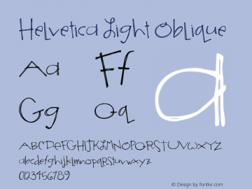 Helvetica Light Oblique 7.0d5e1图片样张