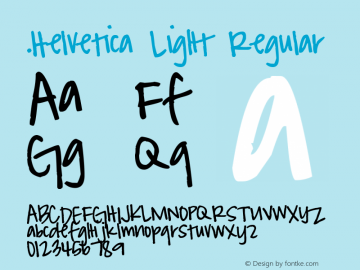.Helvetica Light Regular 6.0d1e1 Font Sample