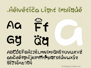 .Helvetica Light Oblique 6.0d1e1图片样张