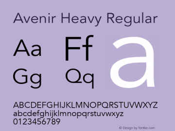Avenir Heavy Regular 8.0d5e3图片样张