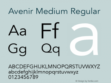 Avenir Medium Regular 8.0d5e3图片样张