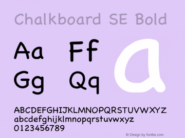 Chalkboard SE Bold 8.0d2e1 Font Sample