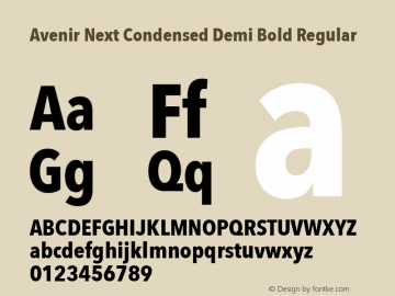 Avenir Next Condensed Demi Bold Regular 8.0d5e4图片样张