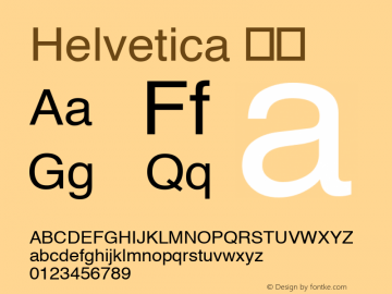 Helvetica 细体 8.0d14e1 Font Sample