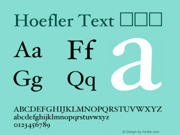 Hoefler Text 黑斜体 6.1d7e1 Font Sample