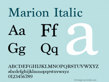 Marion Italic 8.0d4e3图片样张