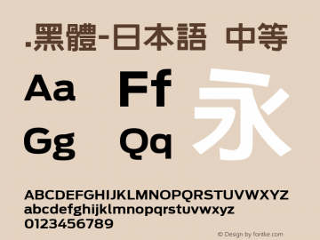 .黑体-日本语 中等 7.1d1e1 Font Sample