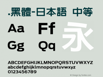 .黑体-日本语 中等 7.1d1e1 Font Sample