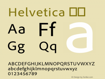Helvetica 细体 8.0d14e1 Font Sample