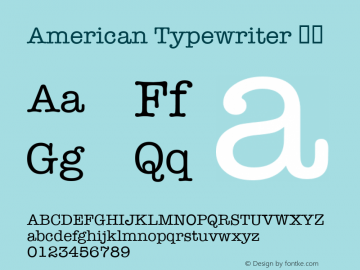 American Typewriter 粗体 9.0d2e1 Font Sample