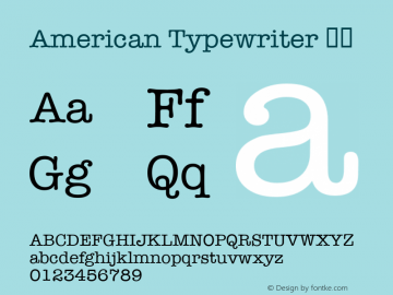 American Typewriter 粗体 9.0d2e1图片样张