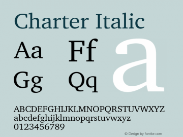 Charter Italic 8.0d5e2 Font Sample