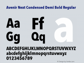 Avenir Next Condensed Demi Bold Regular 8.0d5e5图片样张