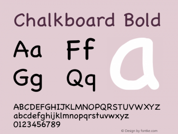 Chalkboard Bold 8.1d1e1 Font Sample