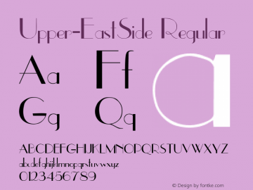Upper-EastSide Regular Altsys Fontographer 3.5  3/19/92图片样张