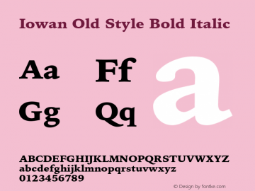 Iowan Old Style Bold Italic 8.0d6e1图片样张