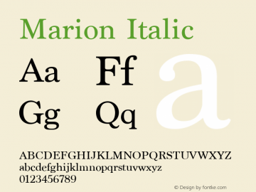 Marion Italic 8.0d4e4图片样张