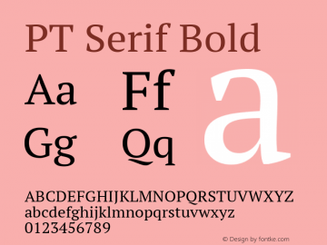 PT Serif Bold 9.0d1e1 Font Sample