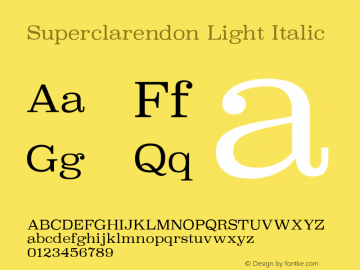 Superclarendon Light Italic 9.0d3e1图片样张