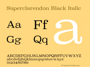 Superclarendon Black Italic 9.0d3e1图片样张