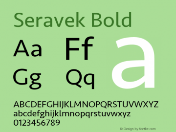 Seravek Bold 8.0d5e1 Font Sample