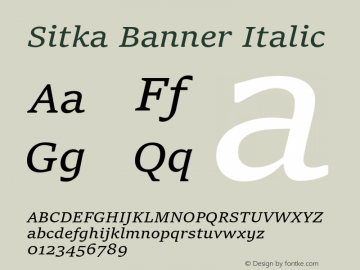 Sitka Banner Italic Version 1.10图片样张