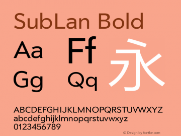 SubLan Bold 20130927 Font Sample