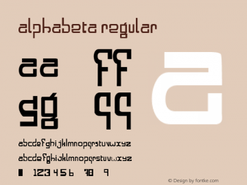 Alphabeta Regular Macromedia Fontographer 4.1 2/14/98 Font Sample