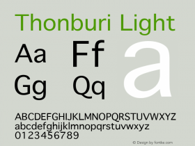 Thonburi Light 10.9d11e1 Font Sample