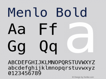 Menlo Bold 8.0d1e1 Font Sample