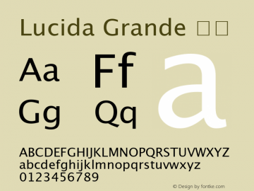 Lucida Grande 粗体 9.0d11e0 Font Sample