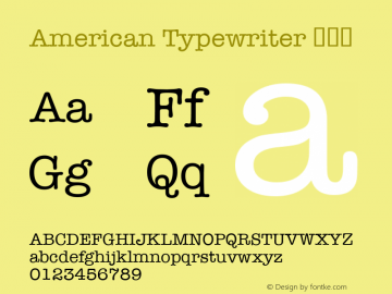 American Typewriter 紧缩体 9.0d3e2 Font Sample