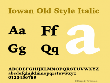 Iowan Old Style Italic 9.0d2e1 Font Sample